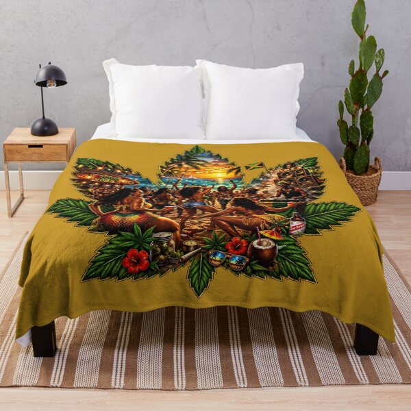 Item preview, Reggae Beach Bash Cannabis Leaf Sunset Vibes designed and sold by digitalbob60.