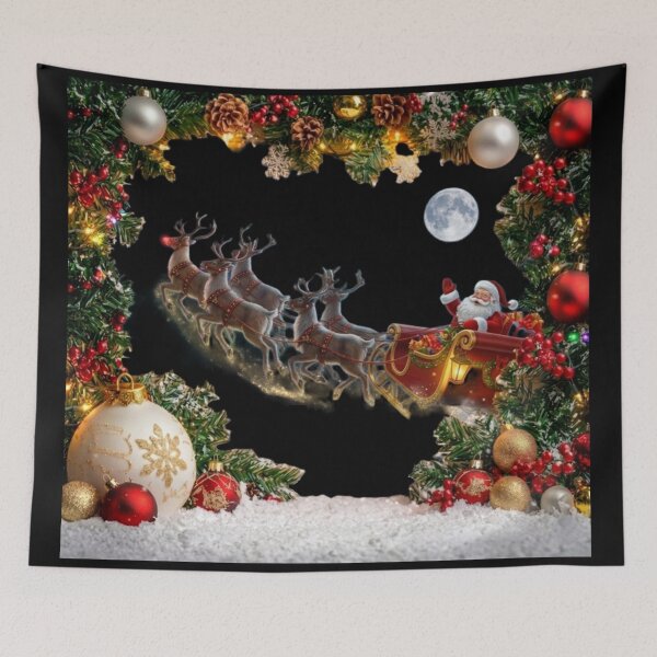 Item preview, Santa, Sleigh and reindeer  designed and sold by InkShiftLabs.