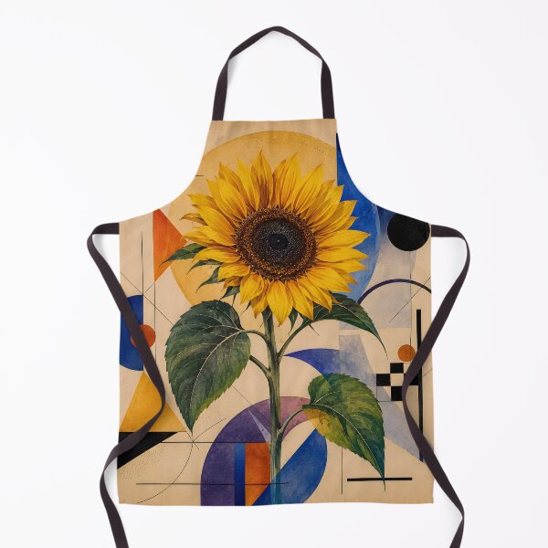 Item preview, Mid Century Modern Sunflower Botanical Geometric Wall Art designed and sold by GutyzDesignsES.