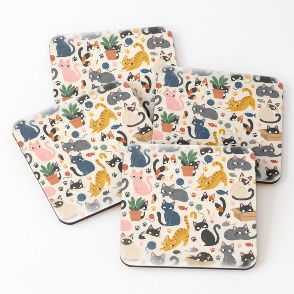 Item preview, Suspicious Cats and Botanical Leaves Seamless Pattern designed and sold by WangAew.