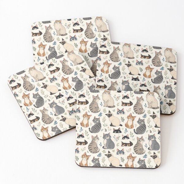 Item preview, Suspicious Cats and Botanical Leaves Seamless Pattern designed and sold by WangAew.