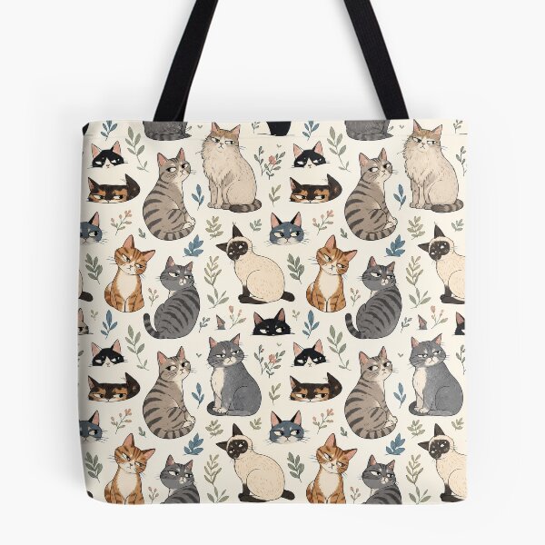 Item preview, Suspicious Cats and Botanical Leaves Seamless Pattern designed and sold by WangAew.
