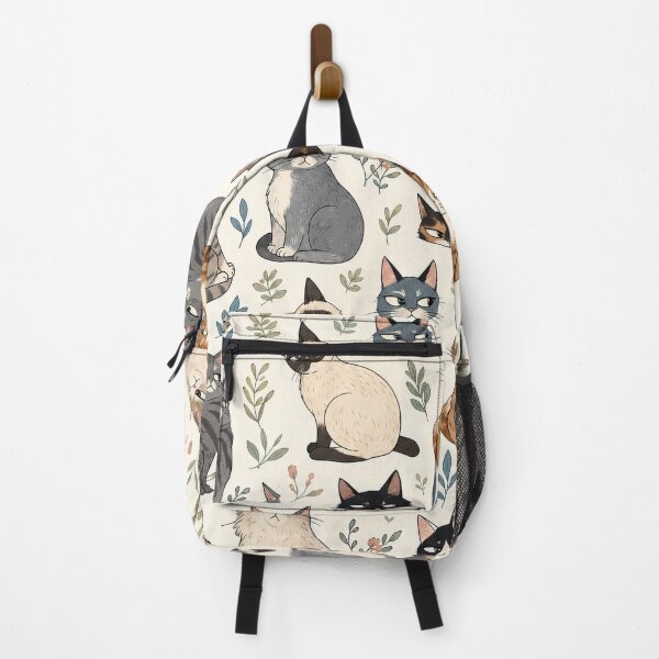 Item preview, Suspicious Cats and Botanical Leaves Seamless Pattern designed and sold by WangAew.