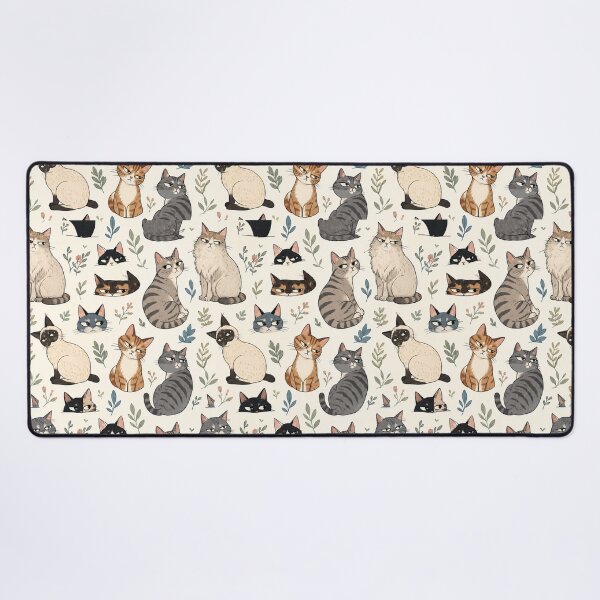 Item preview, Suspicious Cats and Botanical Leaves Seamless Pattern designed and sold by WangAew.