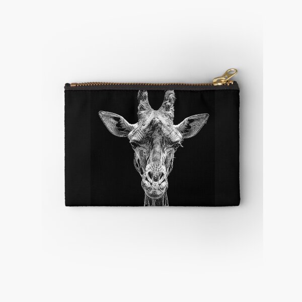 Item preview, Black and White Giraffe Portrait – Detailed African Wildlife Art designed and sold by inkoutninja.