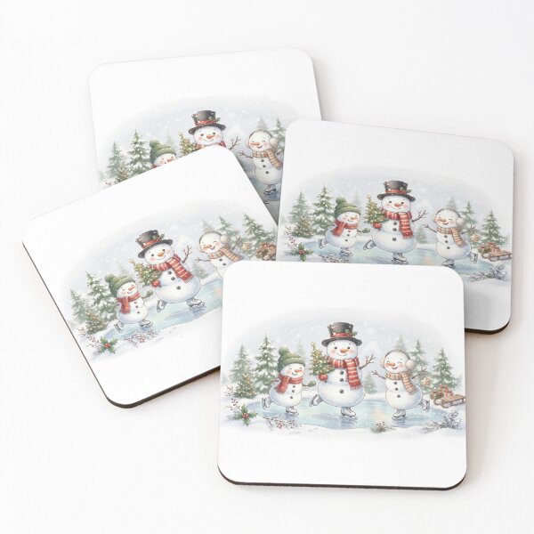 Item preview, Snowman Family Ice Skating designed and sold by InkShiftLabs.