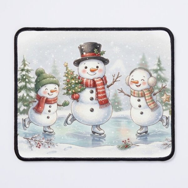 Item preview, Snowman Family Ice Skating designed and sold by InkShiftLabs.