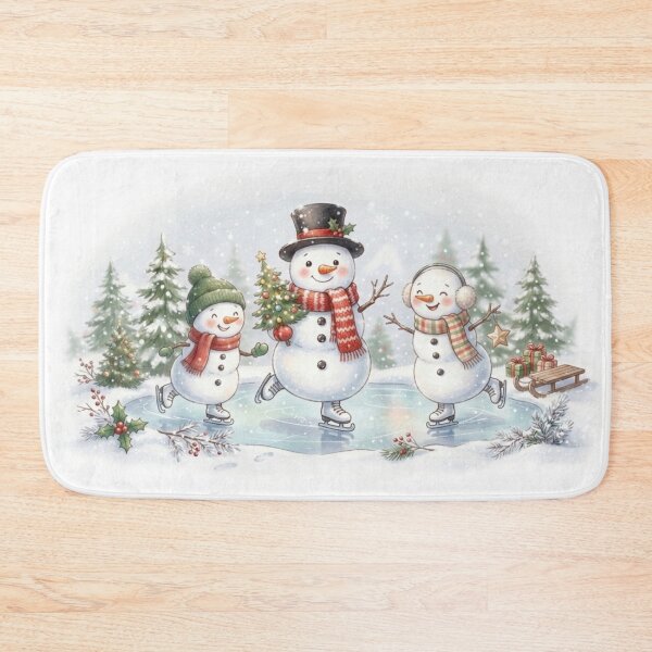 Item preview, Snowman Family Ice Skating designed and sold by InkShiftLabs.