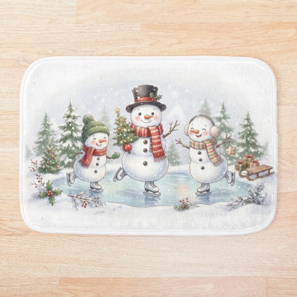 Item preview, Patinaje sobre hielo de la familia del muñeco de nieve designed and sold by InkShiftLabs.
