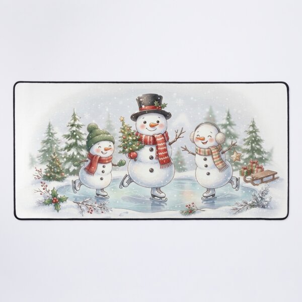 Item preview, Snowman Family Ice Skating designed and sold by InkShiftLabs.