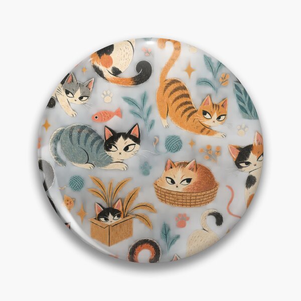 Item preview, Suspicious Cats and Botanical Leaves Seamless Pattern designed and sold by WangAew.