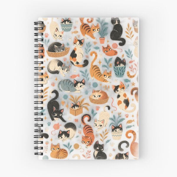 Item preview, Suspicious Cats and Botanical Leaves Seamless Pattern designed and sold by WangAew.