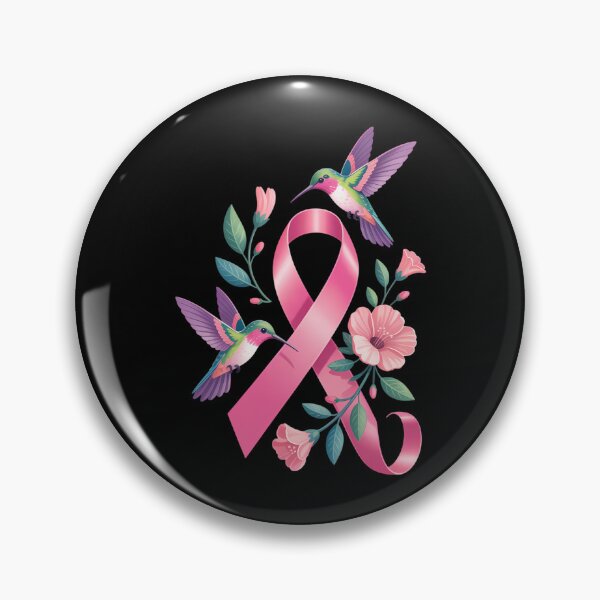 Item preview, Hummingbird Flower Pink Ribbon Breast Cancer Awarenes designed and sold by Nahkolahmom.