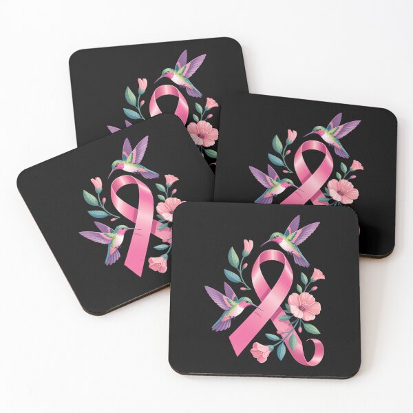 Item preview, Hummingbird Flower Pink Ribbon Breast Cancer Awarenes designed and sold by Nahkolahmom.