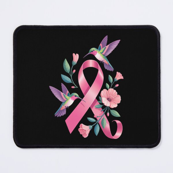 Item preview, Hummingbird Flower Pink Ribbon Breast Cancer Awarenes designed and sold by Nahkolahmom.