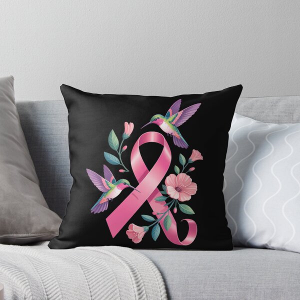 Item preview, Hummingbird Flower Pink Ribbon Breast Cancer Awarenes designed and sold by Nahkolahmom.