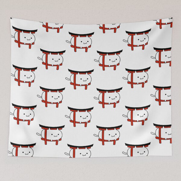 Item preview, Mochi Cat Torii Gate Cute Kawaii Japanese Culture Art designed and sold by RobotDanceBat.
