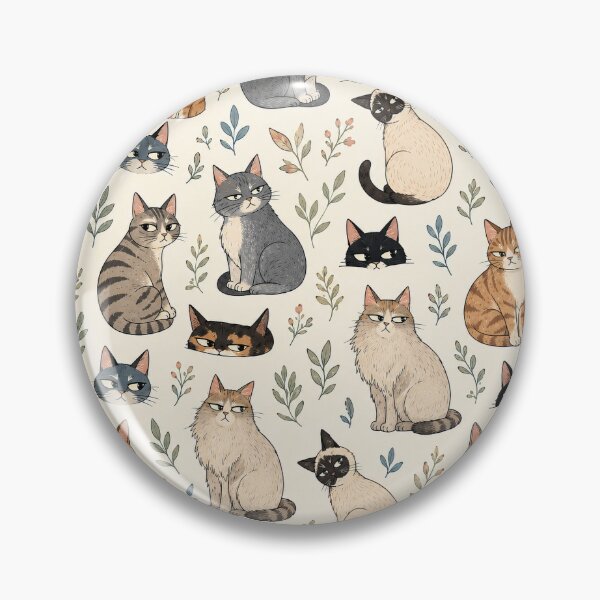 Item preview, Suspicious Cats and Botanical Leaves Seamless Pattern designed and sold by WangAew.