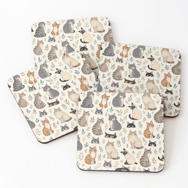 Item preview, Suspicious Cats and Botanical Leaves Seamless Pattern designed and sold by WangAew.