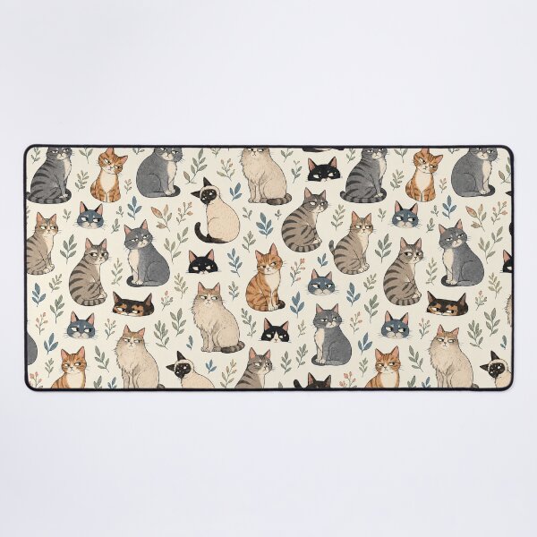 Item preview, Suspicious Cats and Botanical Leaves Seamless Pattern designed and sold by WangAew.