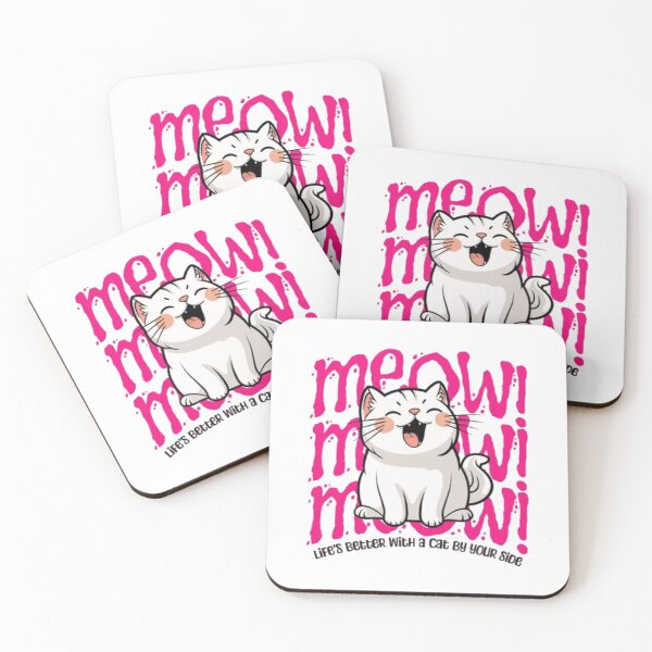 Item preview, Lifes Better With A Cat - Cute Pink Meow Meow Meow Anime Kitty designed and sold by GenZFashion000.