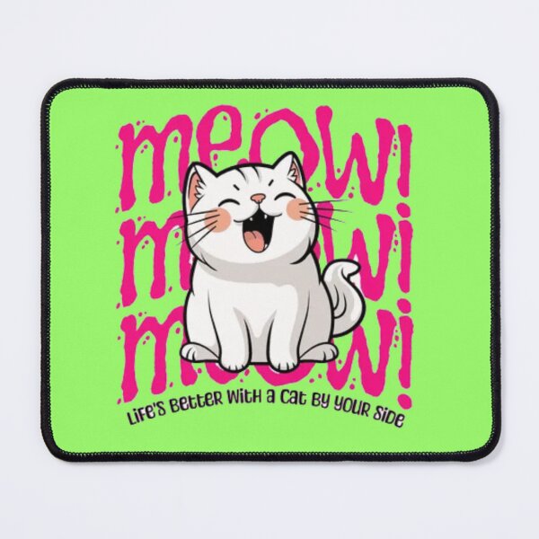 Item preview, Lifes Better With A Cat - Cute Pink Meow Meow Meow Anime Kitty designed and sold by GenZFashion000.