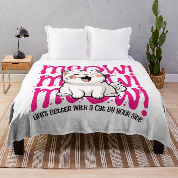 Item preview, Lifes Better With A Cat - Cute Pink Meow Meow Meow Anime Kitty designed and sold by GenZFashion000.