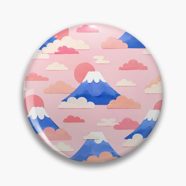 Item preview, Cute Mount Fuji Sunrise and Clouds Seamless Japanese Pattern designed and sold by WangAew.