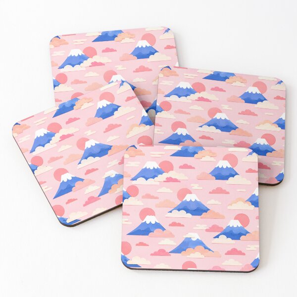 Item preview, Cute Mount Fuji Sunrise and Clouds Seamless Japanese Pattern designed and sold by WangAew.