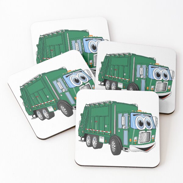 Item preview, Green Smiling Garbage Truck Cartoon designed and sold by Scott Hayes.