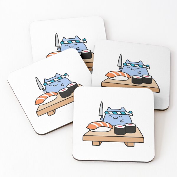 Item preview, Sushi Cat Cute Kawaii Japanese Seafood Nigiri Graphic designed and sold by RobotDanceBat.