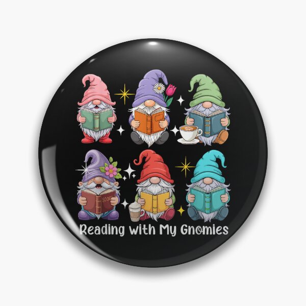 Item preview, Reading with My Gnomies Group Gnomes Bookworm Librarian designed and sold by LucindaLong ⭐⭐⭐⭐⭐(992).