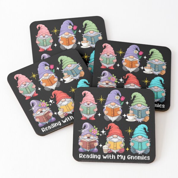 Item preview, Reading with My Gnomies Group Gnomes Bookworm Librarian designed and sold by LucindaLong ⭐⭐⭐⭐⭐(992).