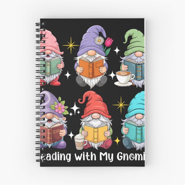 Item preview, Reading with My Gnomies Group Gnomes Bookworm Librarian designed and sold by LucindaLong ⭐⭐⭐⭐⭐(992).