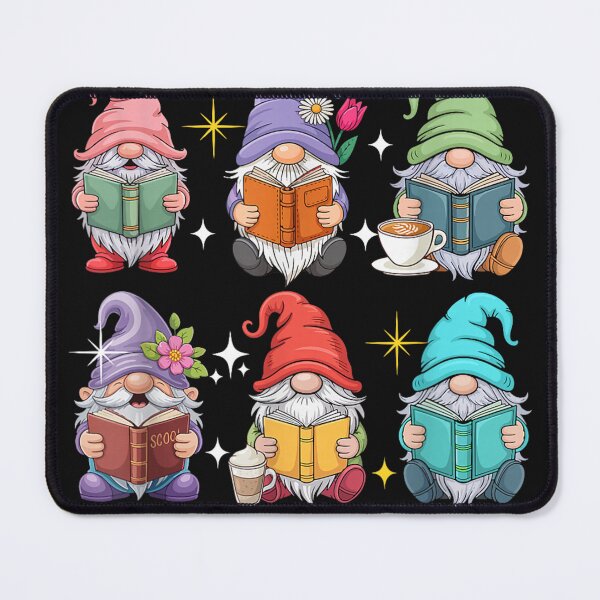 Item preview, Reading with My Gnomies Group Gnomes Bookworm Librarian designed and sold by LucindaLong ⭐⭐⭐⭐⭐(992).