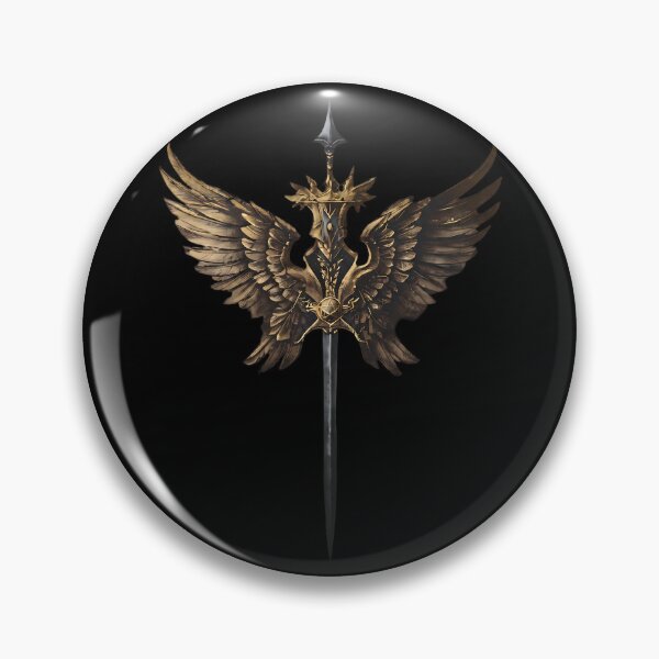 Item preview, Epic Golden Winged Sword Fantasy Emblem Art designed and sold by UrbanPrts.