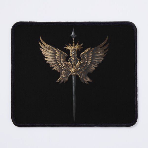 Item preview, Epic Golden Winged Sword Fantasy Emblem Art designed and sold by UrbanPrts.