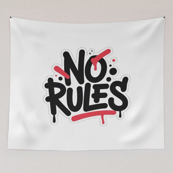 Item preview, No Rules Bold Graffiti Typography Art designed and sold by nova-bloom.