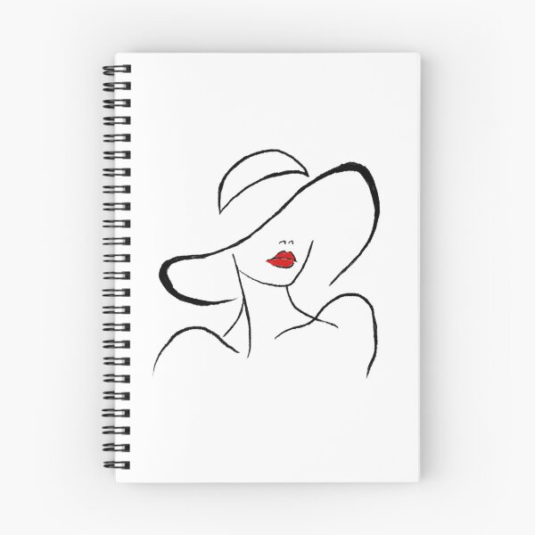 Item preview, La Femme — Black Red Line Art Print, Minimalist Woman Floppy Hat, Fashion Illustration designed and sold by ShooNyaArtStudio.
