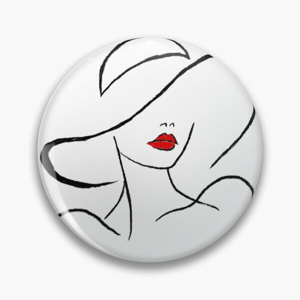 Item preview, La Femme — Black Red Line Art Print, Minimalist Woman Floppy Hat, Fashion Illustration designed and sold by ShooNyaArtStudio.
