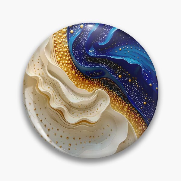 Item preview, Abstract Gold and Blue Waves designed and sold by Vicky Brago-Mitchell®.