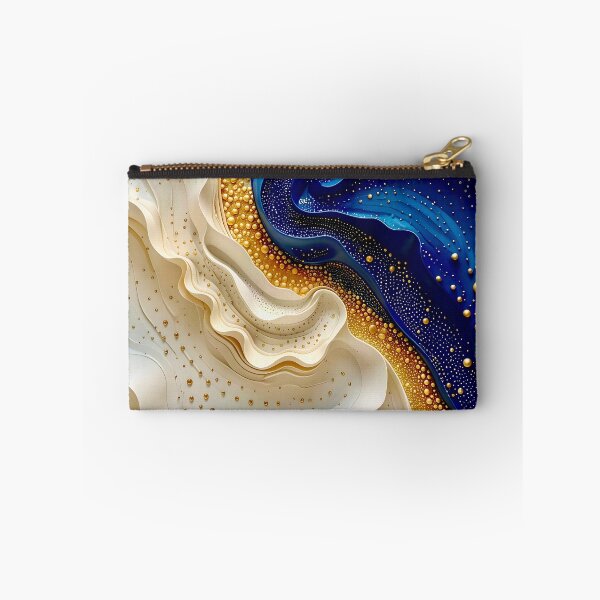 Item preview, Abstract Gold and Blue Waves designed and sold by Vicky Brago-Mitchell®.