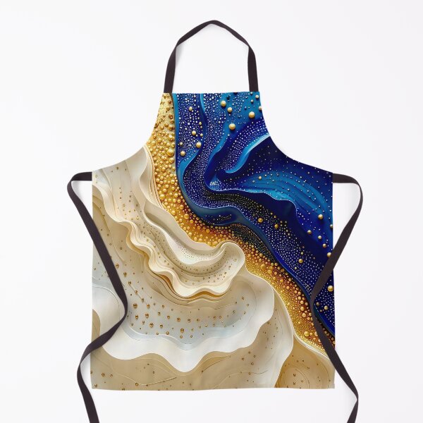 Item preview, Abstract Gold and Blue Waves designed and sold by Vicky Brago-Mitchell®.