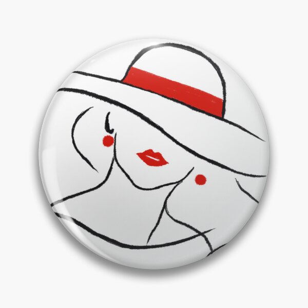 Item preview, La Femme — Black Red Line Art Print, Red Ribbon Hat Woman, Fashion Illustration designed and sold by ShooNyaArtStudio.