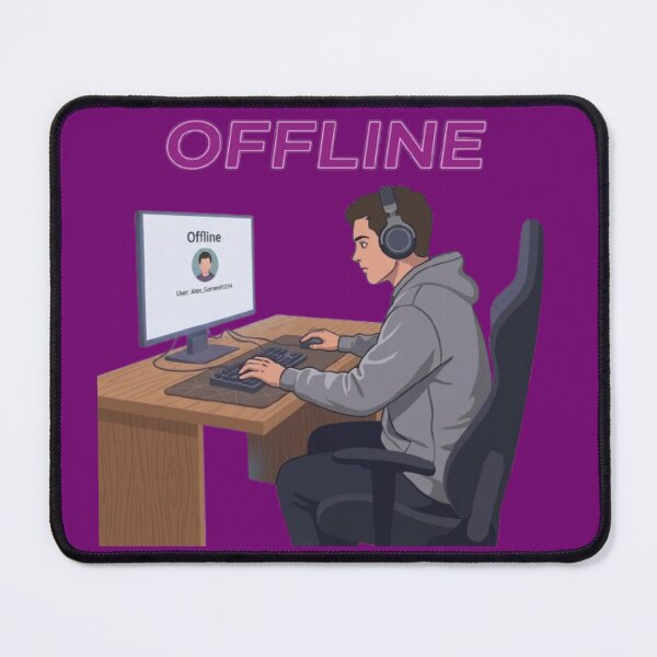 Item preview, Mentally Offline Gamer Desk Setup designed and sold by Northern Glow Art.