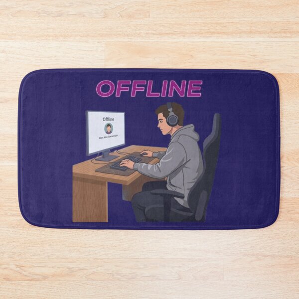 Item preview, Mentally Offline Gamer Desk Setup designed and sold by Northern Glow Art.