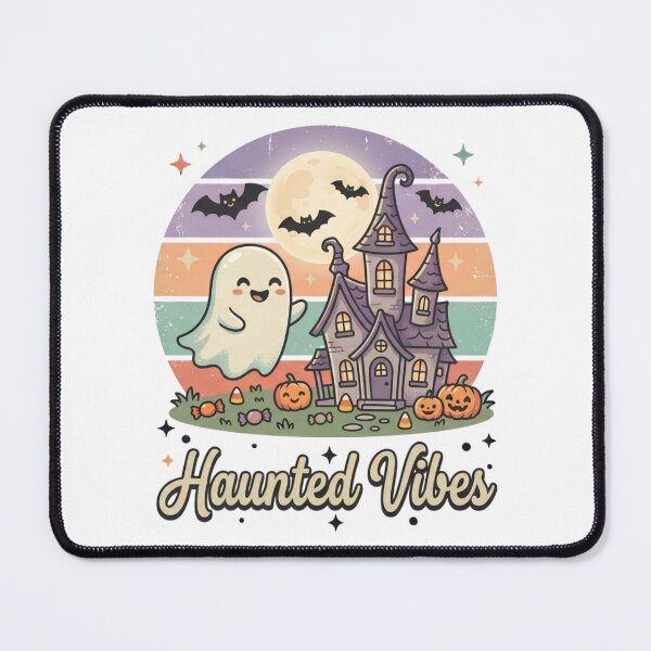 Item preview, Haunted Vibes Cute Ghost Haunted House Retro designed and sold by DIRTYSKETCHH.