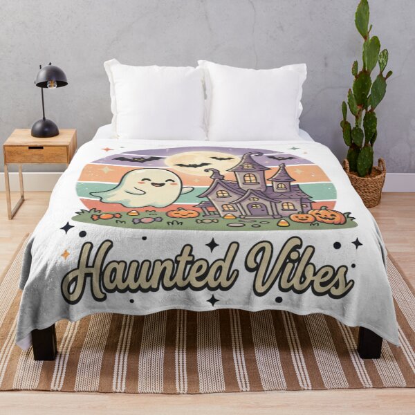 Item preview, Haunted Vibes Cute Ghost Haunted House Retro designed and sold by DIRTYSKETCHH.