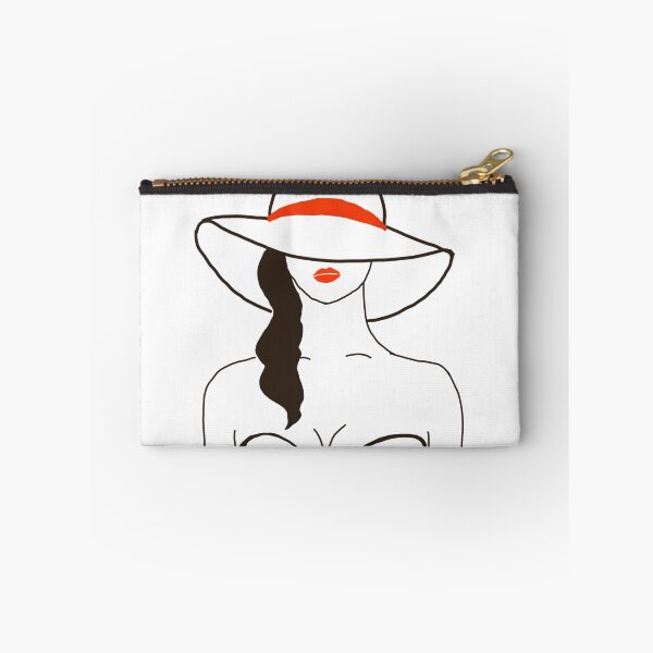 Item preview, La Femme — Strapless Hat Braid Line Art Print, Red Lips Woman Wall Art, Fashion Illustration designed and sold by ShooNyaArtStudio.