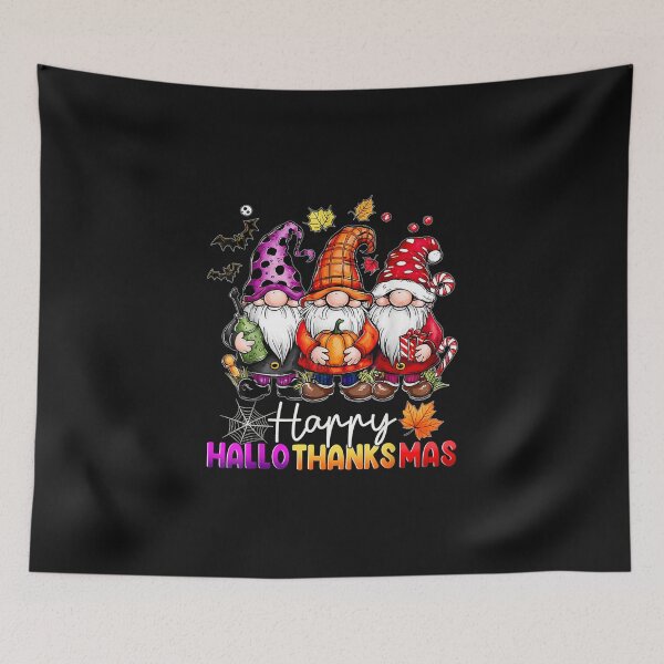 Item preview, Happy Hallothanksmas Gnomes Lover Halloween Merry Christmas designed and sold by LucindaLong ⭐⭐⭐⭐⭐(992).
